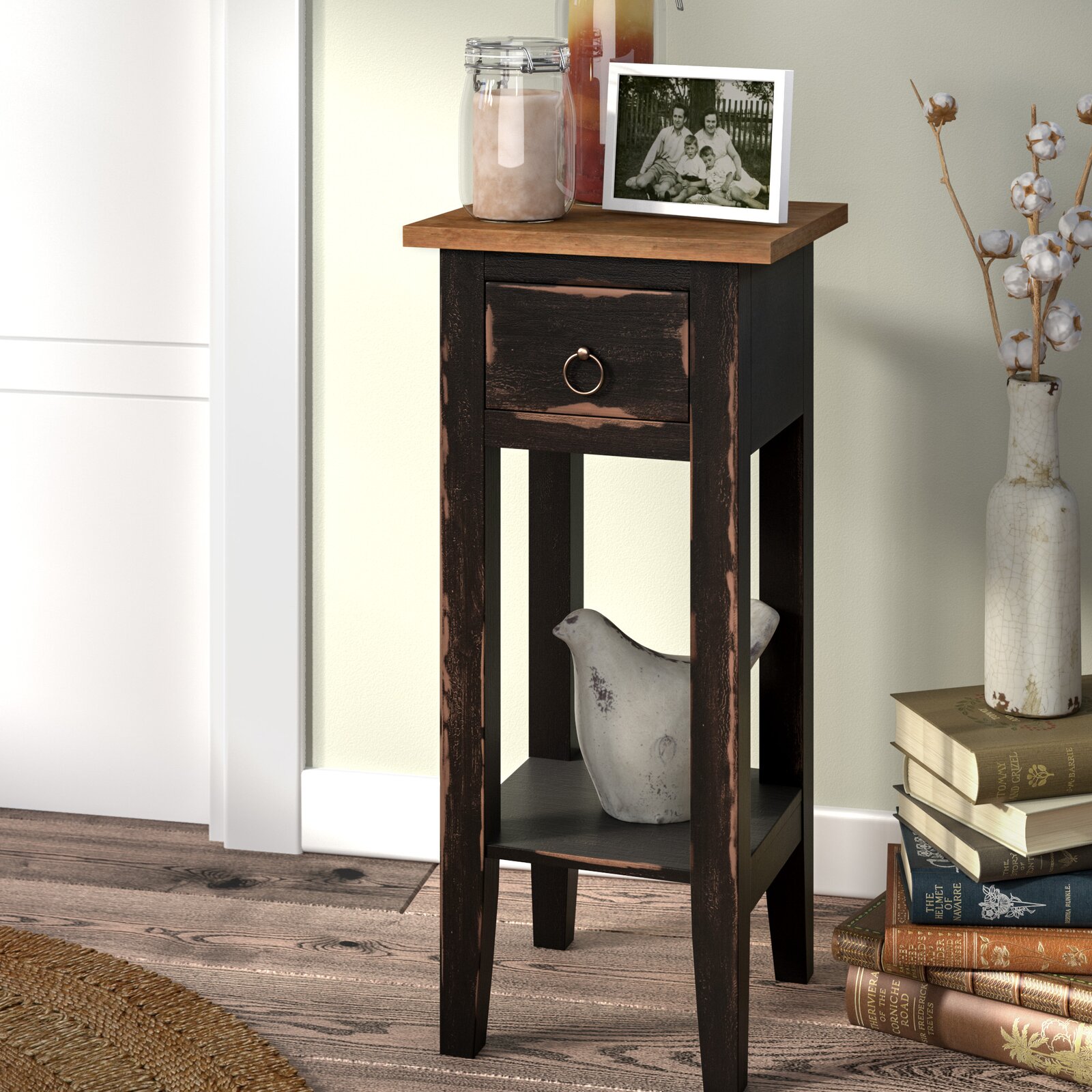 Rosalind Wheeler Aule 25.75'' Tall Solid Wood End Table with Storage & Reviews